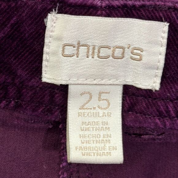Chico's Corduroy Pants Size 2.5 (14) Stretch Purple - Picture 12 of 14